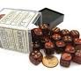 Chessex Glitter Dice D6 12mm Ruby W/gold (36) chx27904